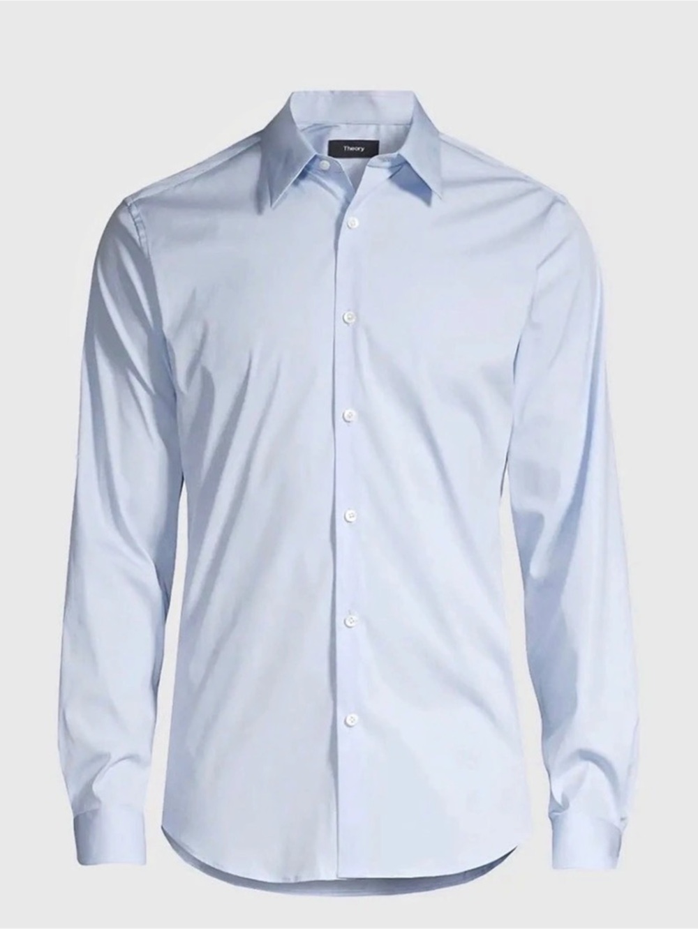 Theory Sylvain Wealth Shirt Button Down Blue Medium